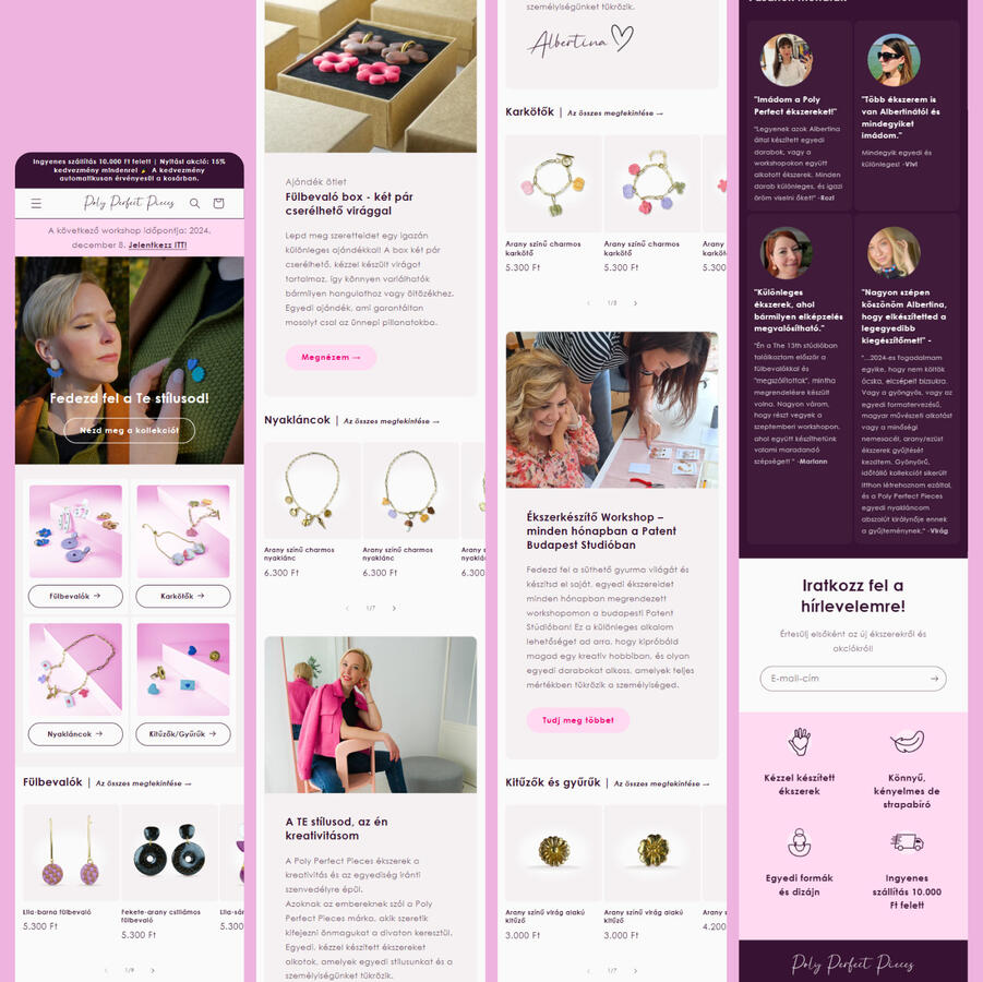 I designed, photographed, and built the entire Shopify store for Poly Perfect Pieces, a unique brand showcasing handcrafted products.